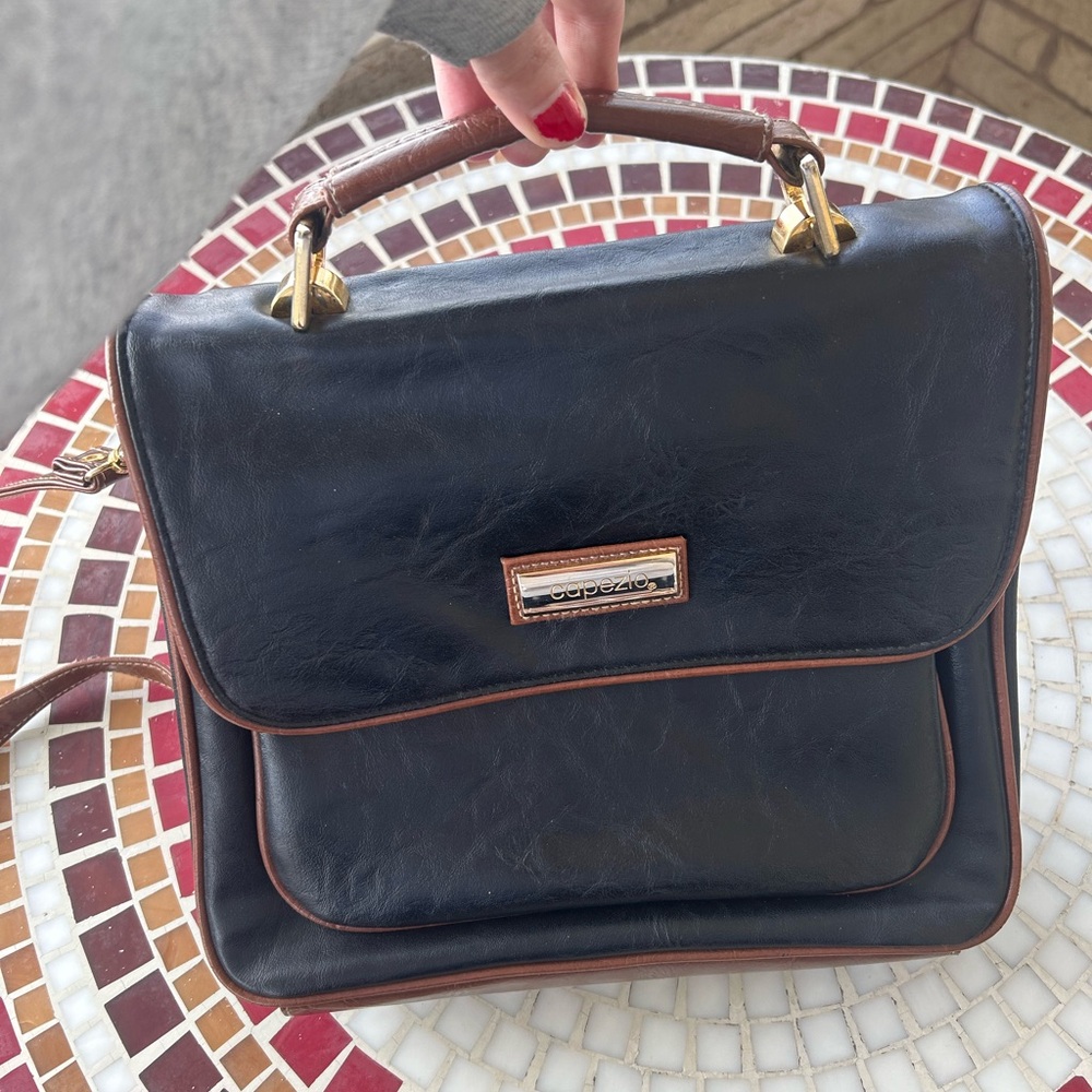 Vintage Capezio Faux Leather briefcase style faux leather purse